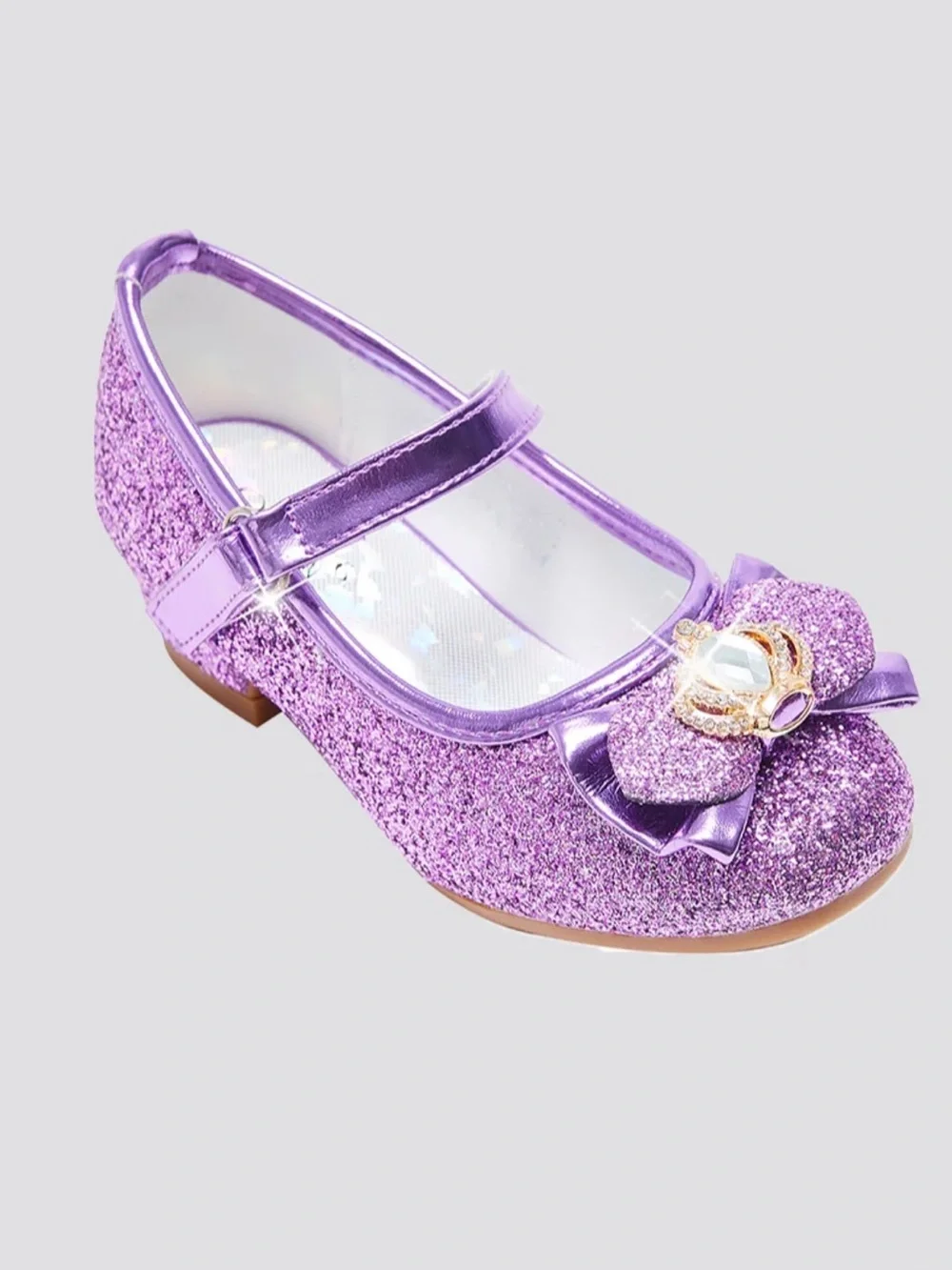💜NWT STELLE GIRLS CROWN PURPLE GLITTER MARY JANE DRESS SHOE SIZE 9 TODDLER
